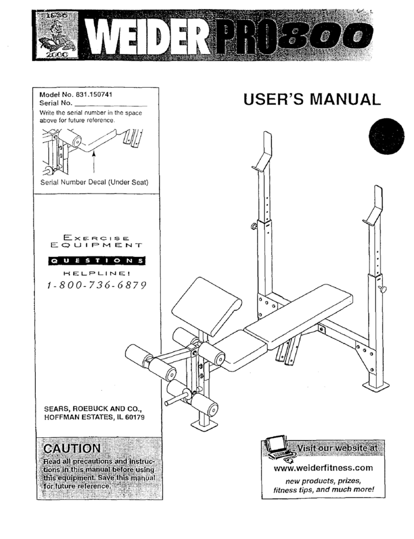 Weider PRO 800 user manual