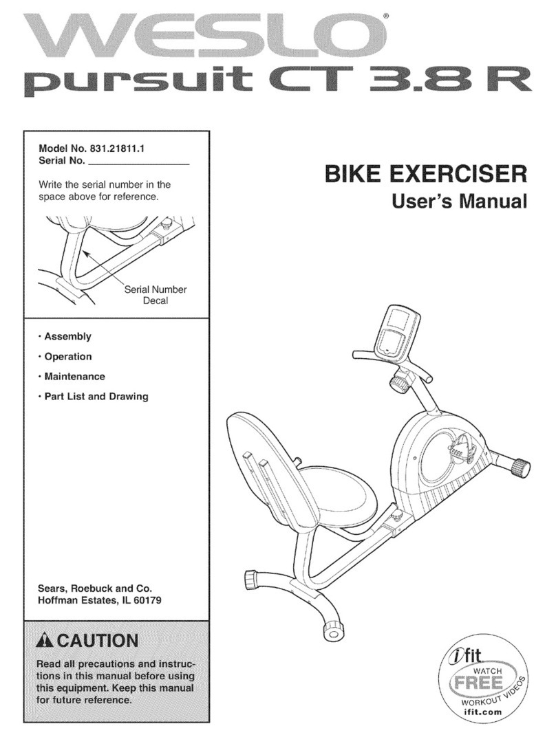 Weslo PURSUIT CT 3.8R user manual