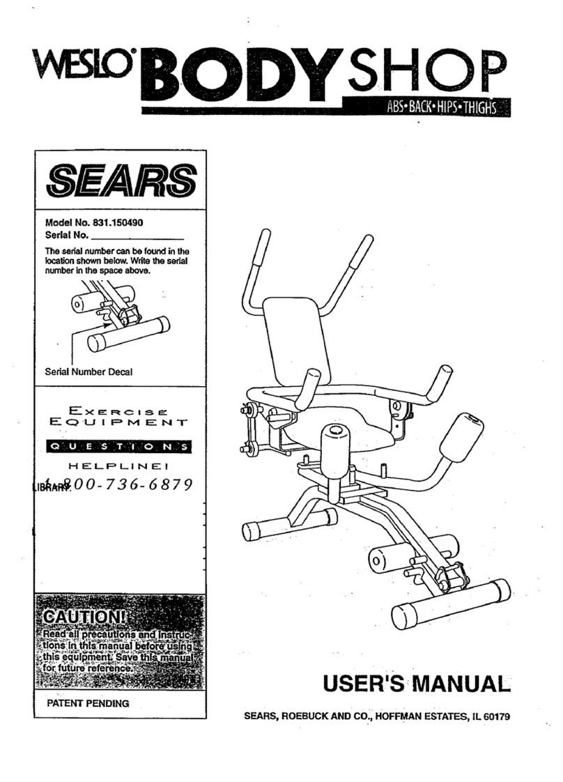 Weslo BODYSHOP 831.150490 User manual