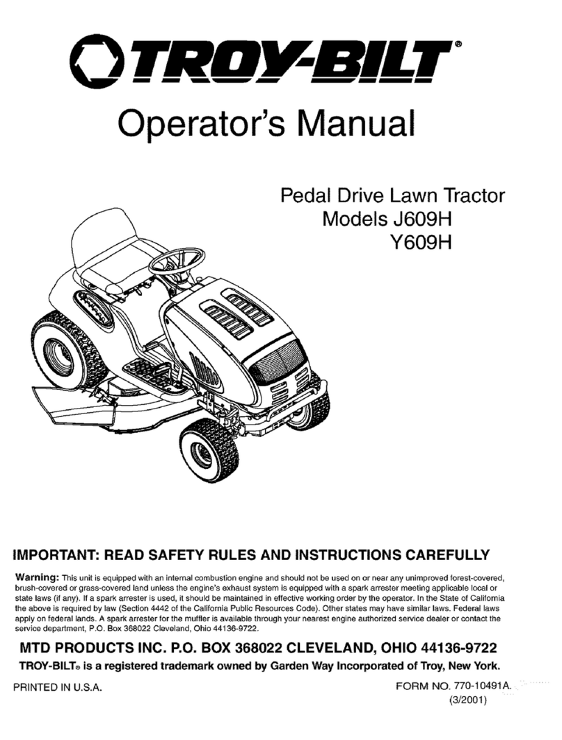 Troy-Bilt J609H Operator's manual