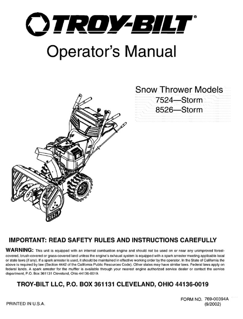 Troy-Bilt 7524 Operator's manual