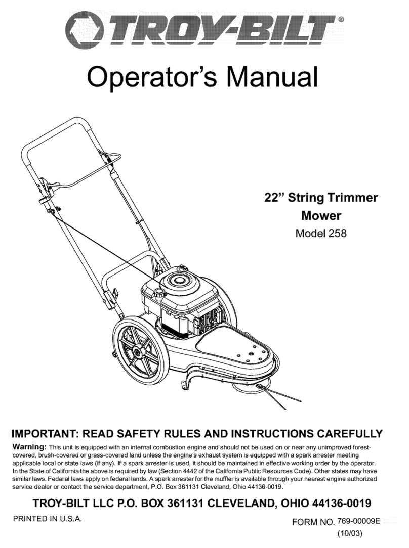 Troy-Bilt 258 Operator's manual