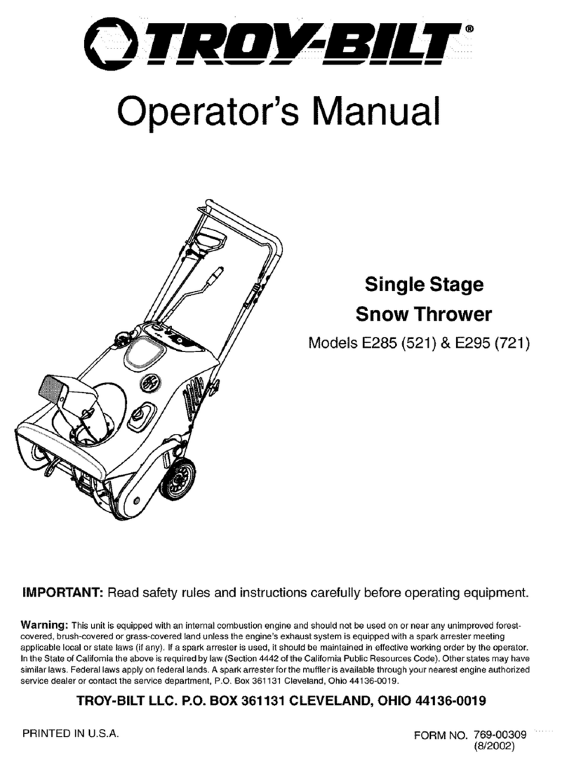 Troy-Bilt E295 Operator's manual