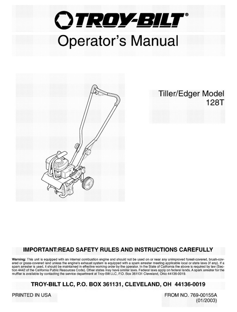 Troy-Bilt 128T Operator's manual