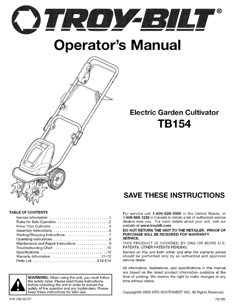 Troy-Bilt TB154 Operator's manual