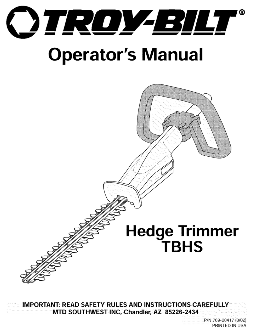 Troy-Bilt TBHS Operator's manual
