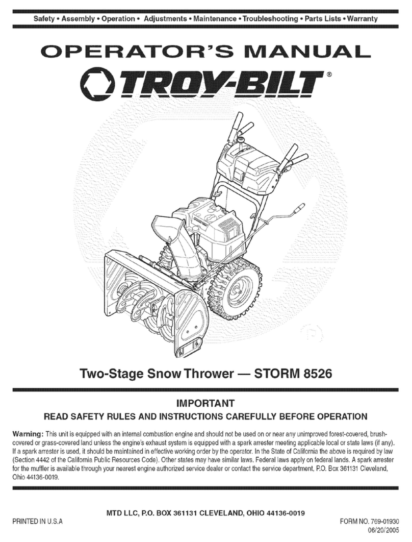 Troy-Bilt STORM 8526 Operator's manual