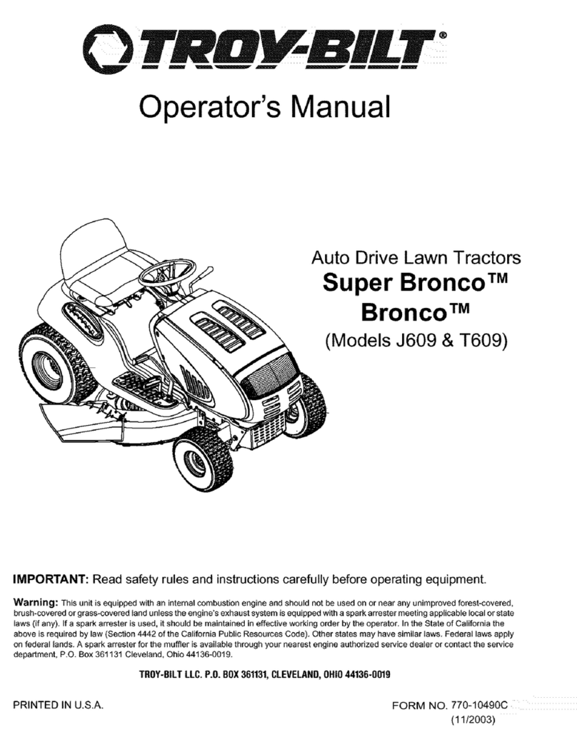 Troy-Bilt Bronco J609 Operator's manual