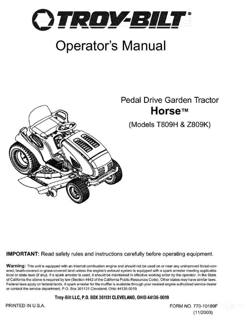 Troy-Bilt Horse Z809K User manual