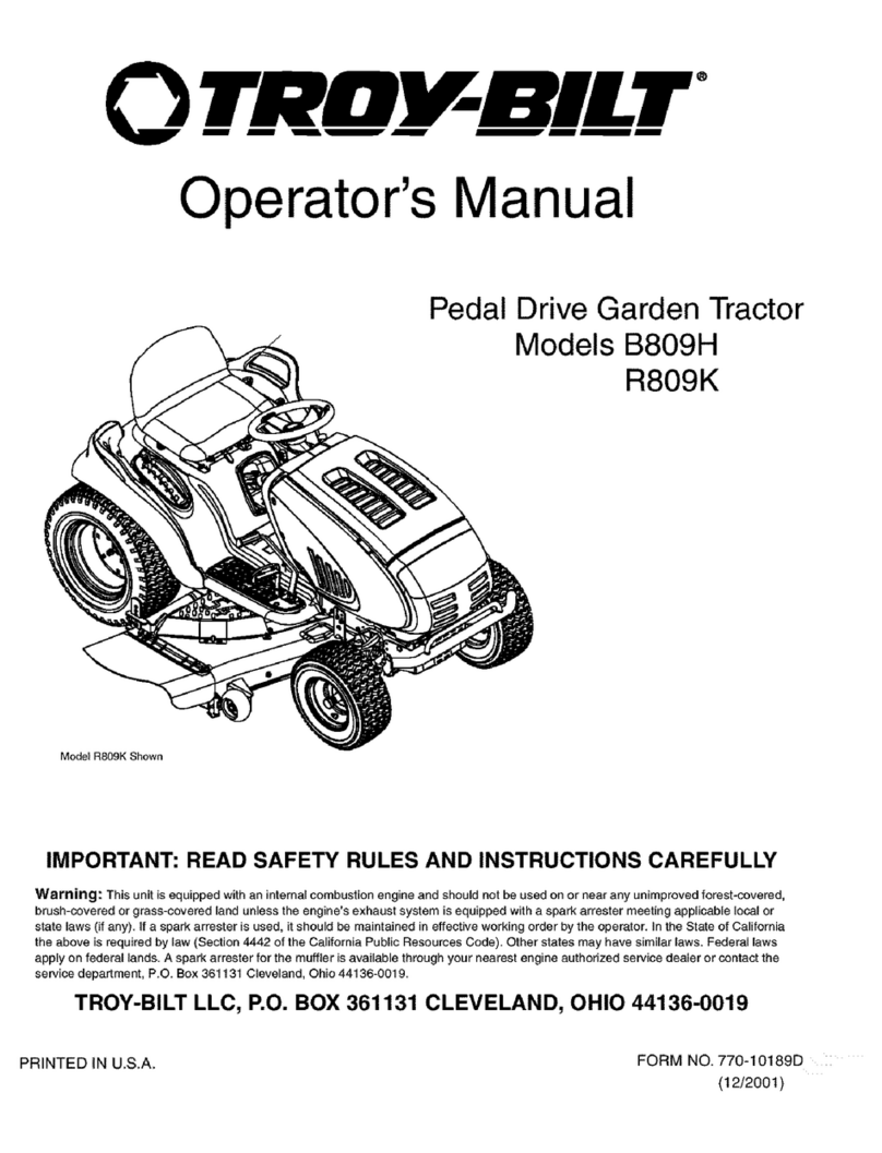 Troy-Bilt B809H Operator's manual