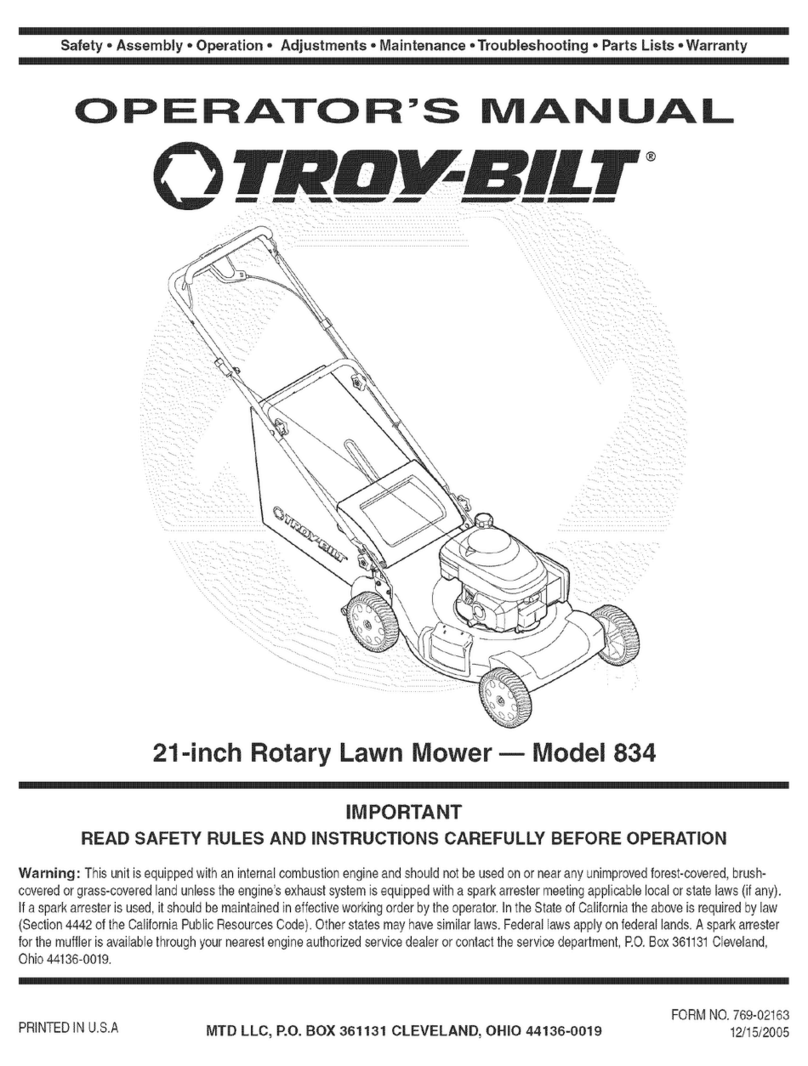 Troy-Bilt 834 Operator's manual