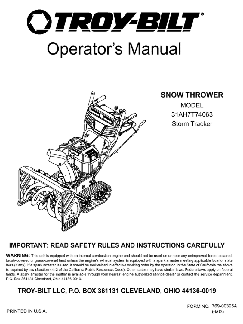 Troy-Bilt Storm Tracker 31AH7T74063 Operator's manual