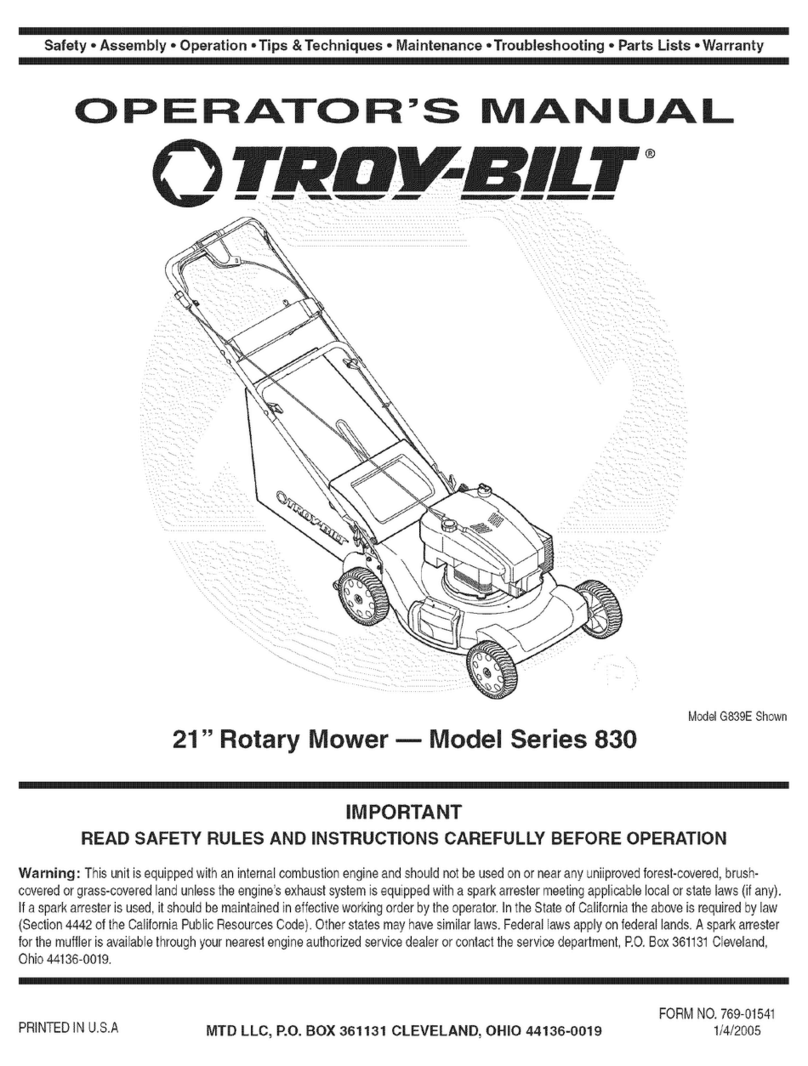 Troy-Bilt 830 Series User manual