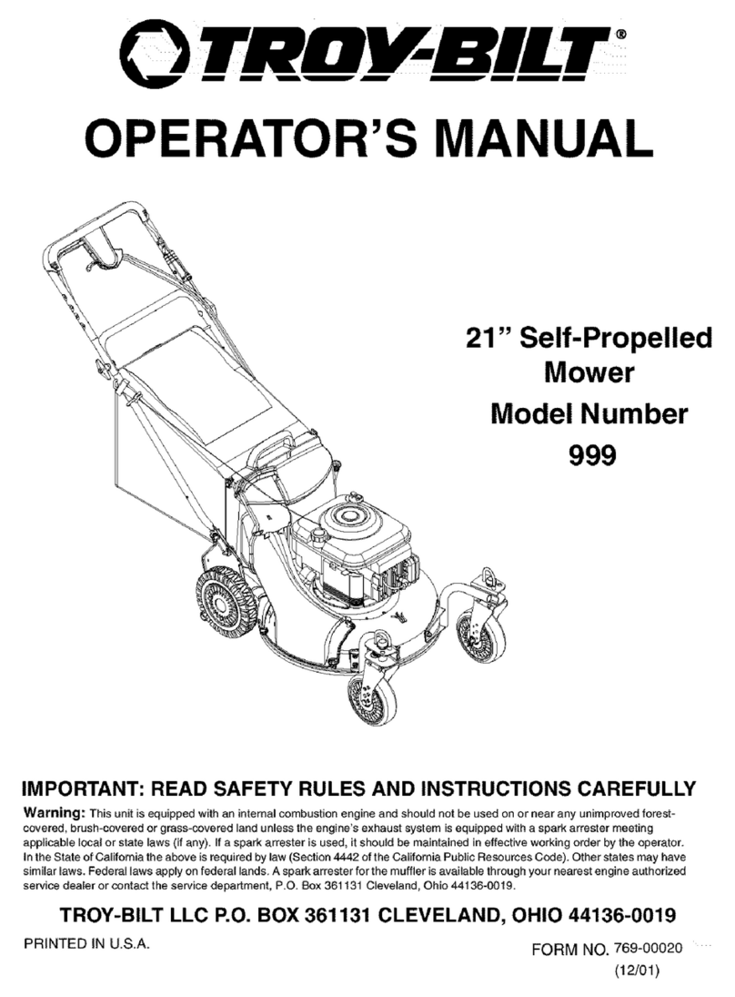 Troy-Bilt 999 User manual