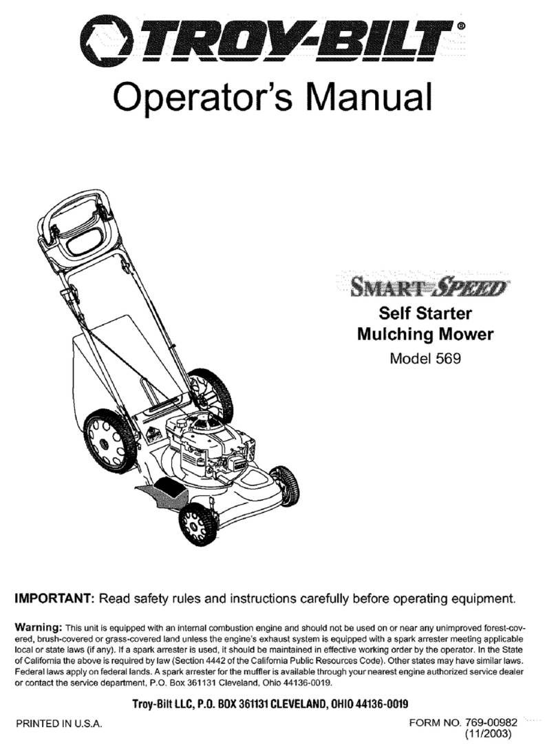 Troy-Bilt Smart Touch 569 User manual