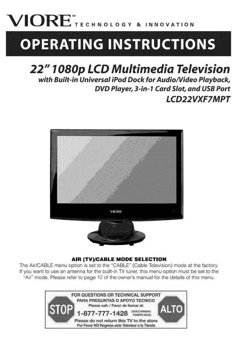 VIORE LCD22VXF7MPT User manual