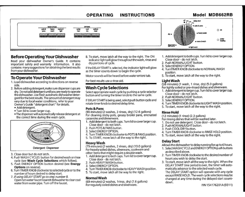 Electrolux MDB662RB User manual