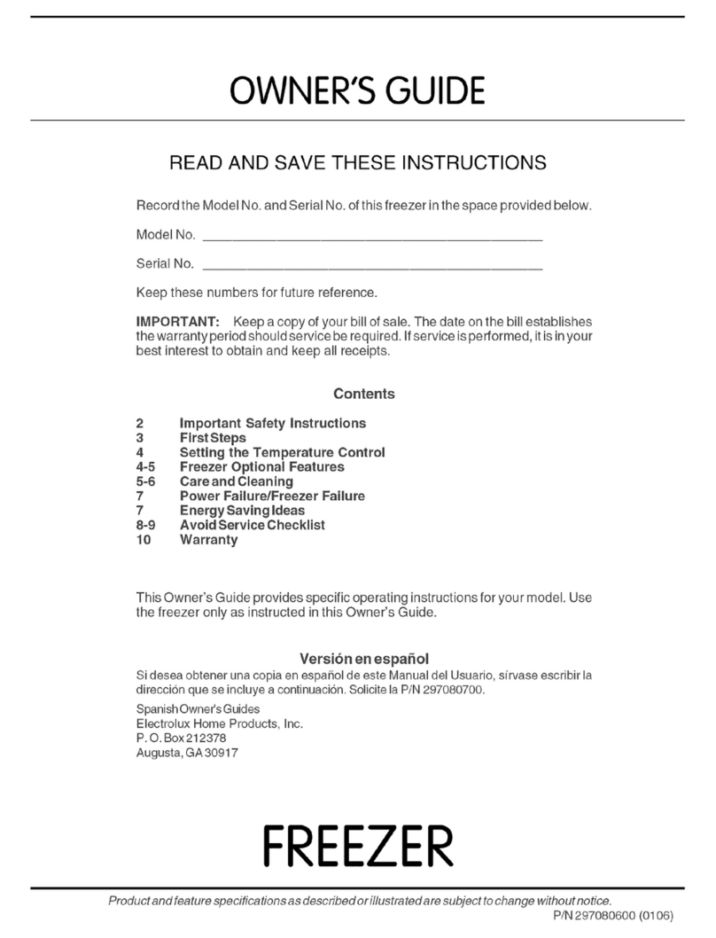 Frigidaire CFU17F3AW10 User manual