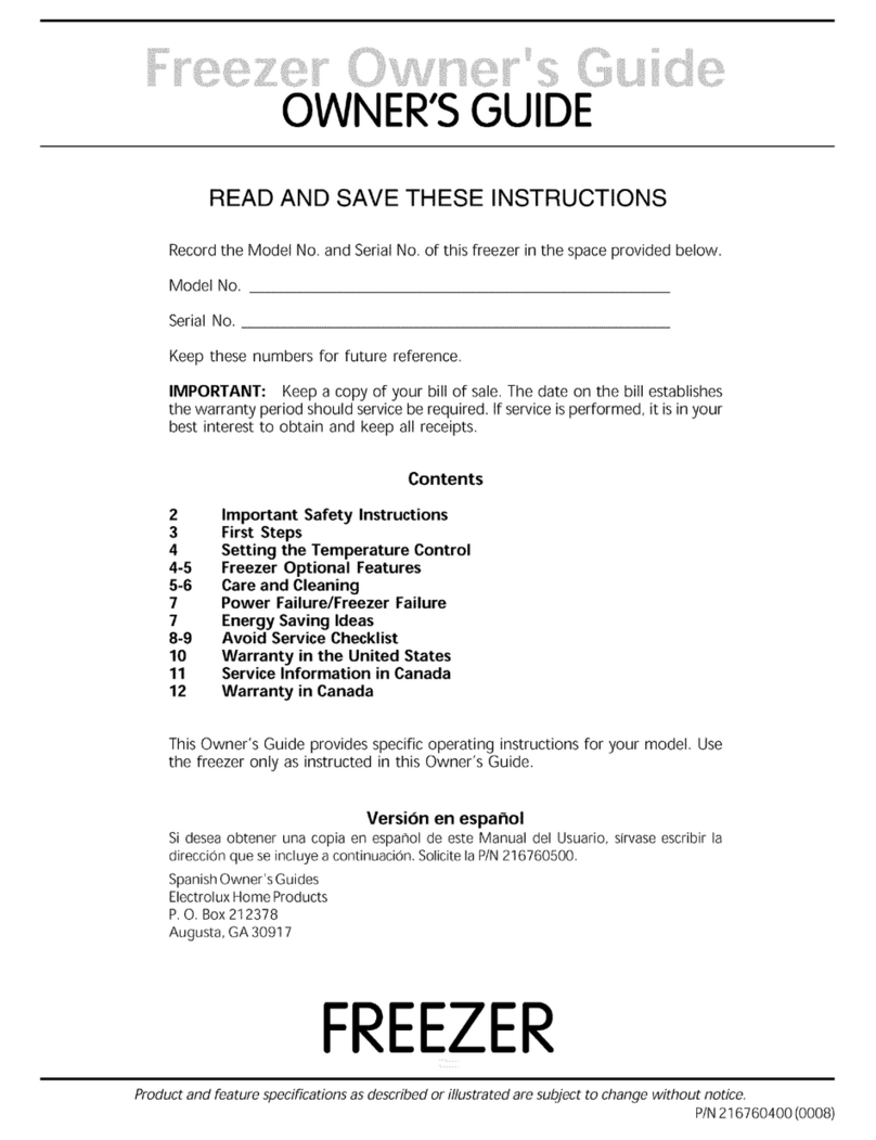 Frigidaire K021302 owner's guide