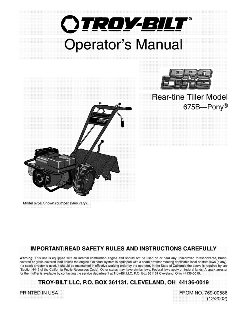 Troy-Bilt Pro line 675B-Pony Operator's manual