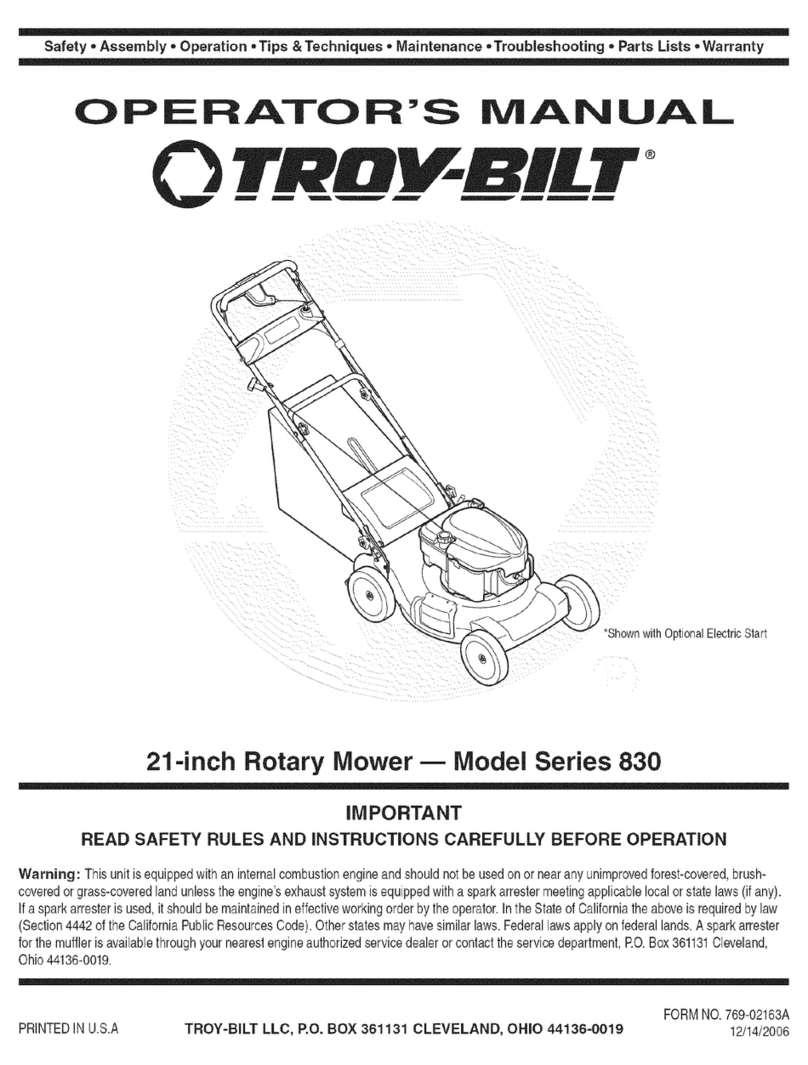 Troy-Bilt 830 Series Operator's manual