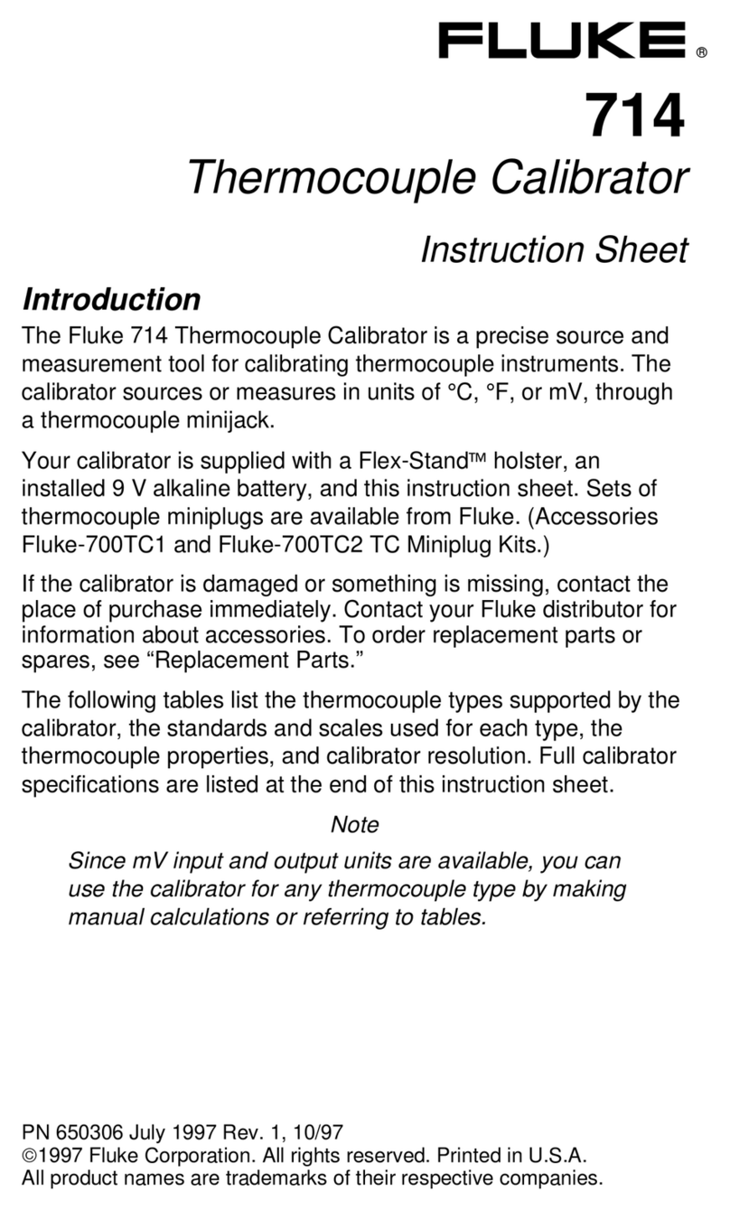 Fluke 714 instruction sheet
