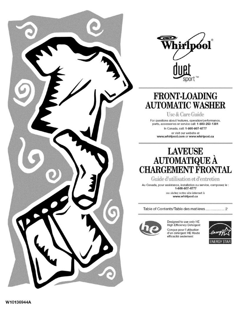 Whirlpool WFW8200TW00 Use & care guide