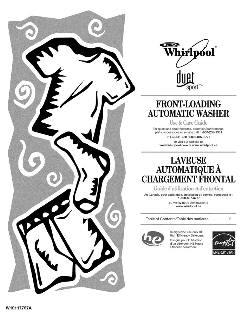 Whirlpool WFW8300SW02 User manual