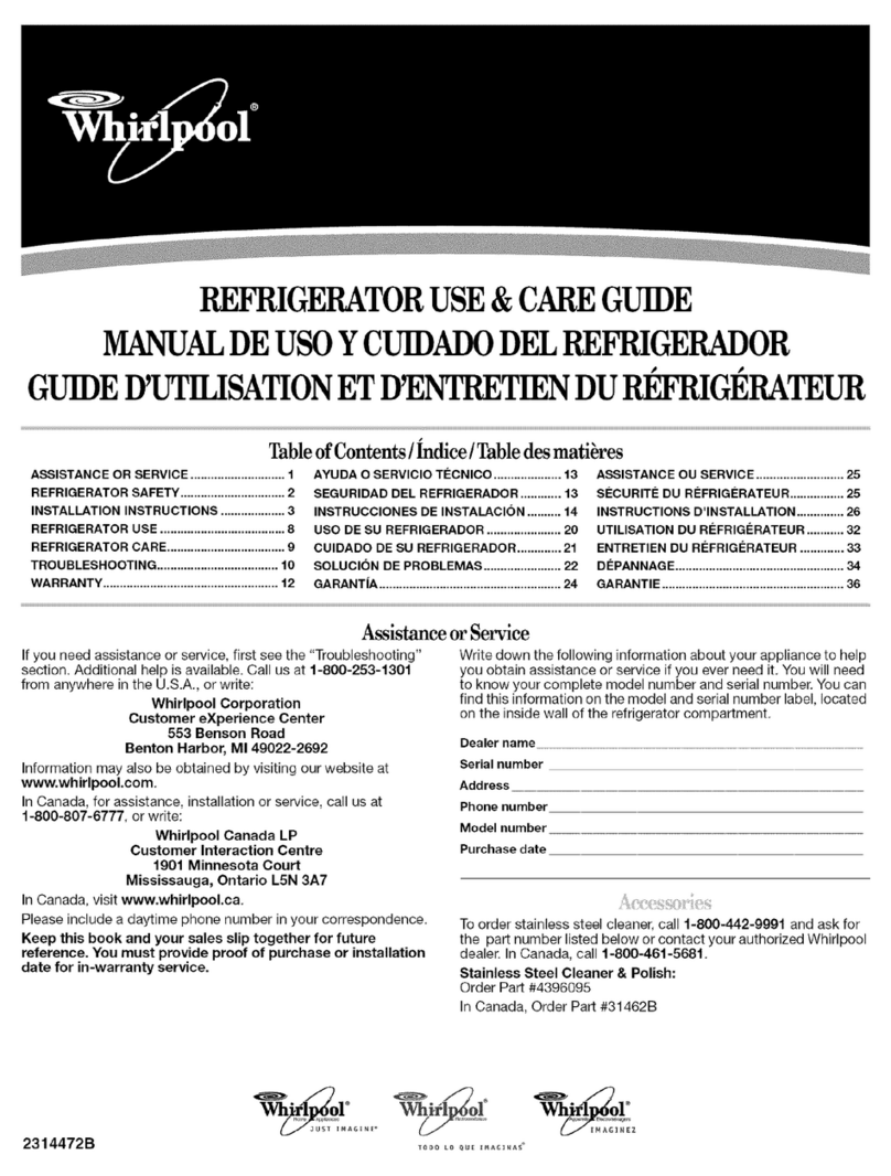 Whirlpool ET1CHMXKB06 Use & care guide
