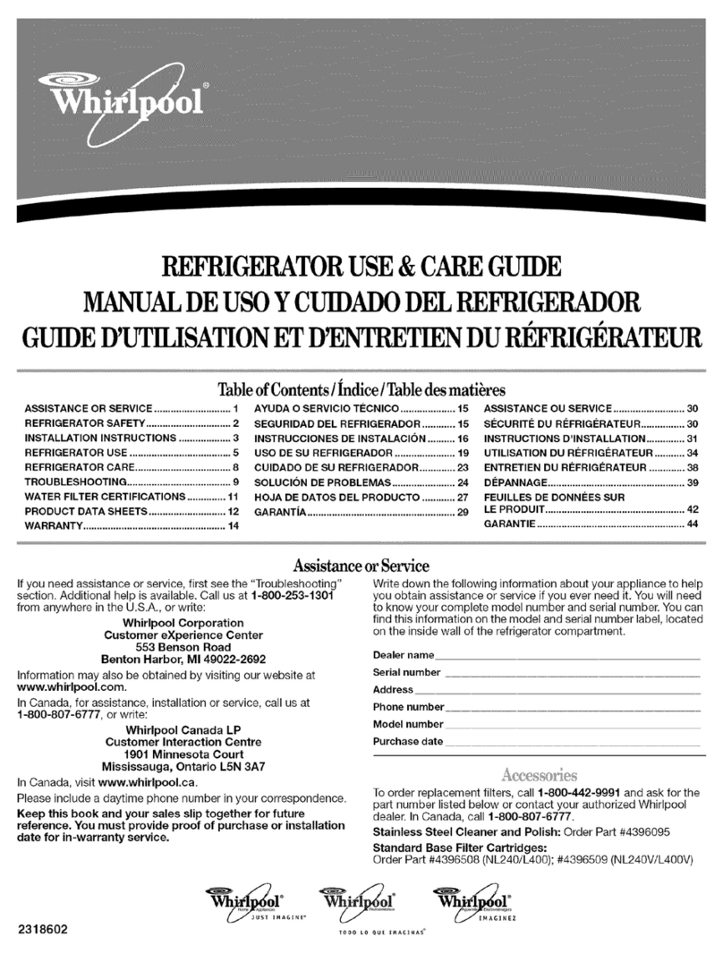 Whirlpool ED2VHEXSB00 Use & care guide