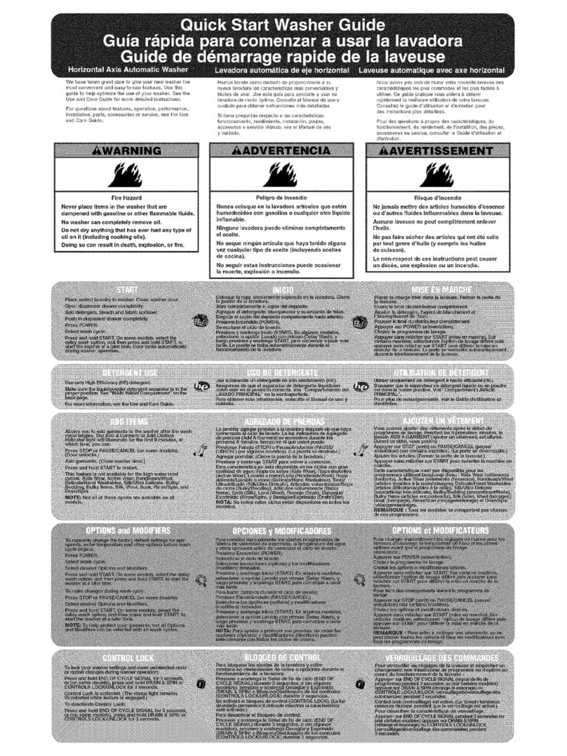 Whirlpool Duet WFW9200SQ00 User manual