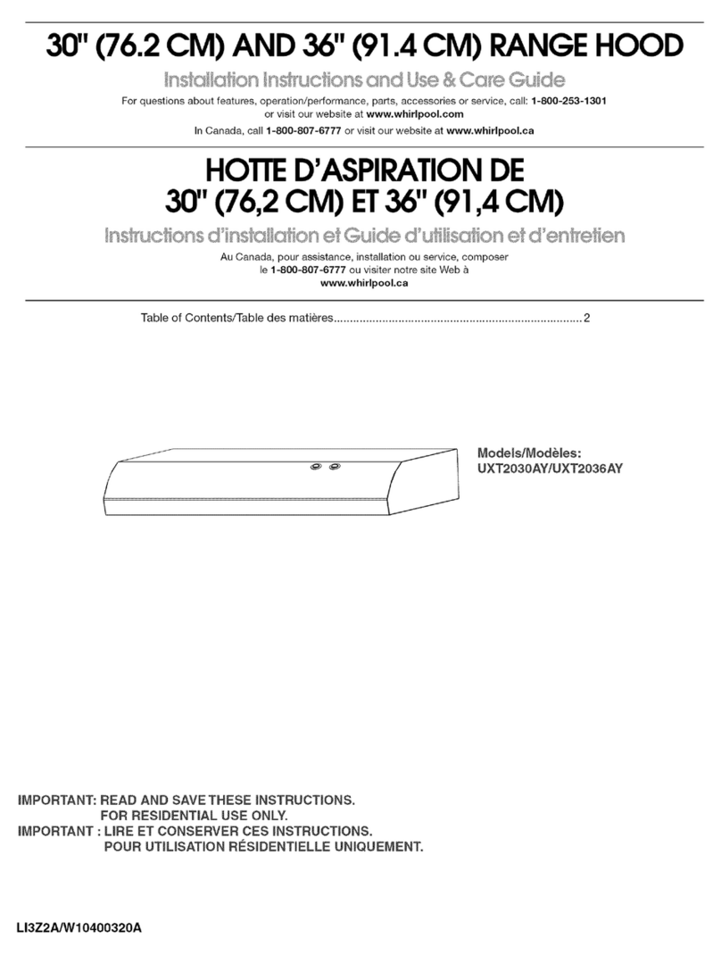 Whirlpool UXT2030AYB0 Installation Instructions and Use & Care Guide