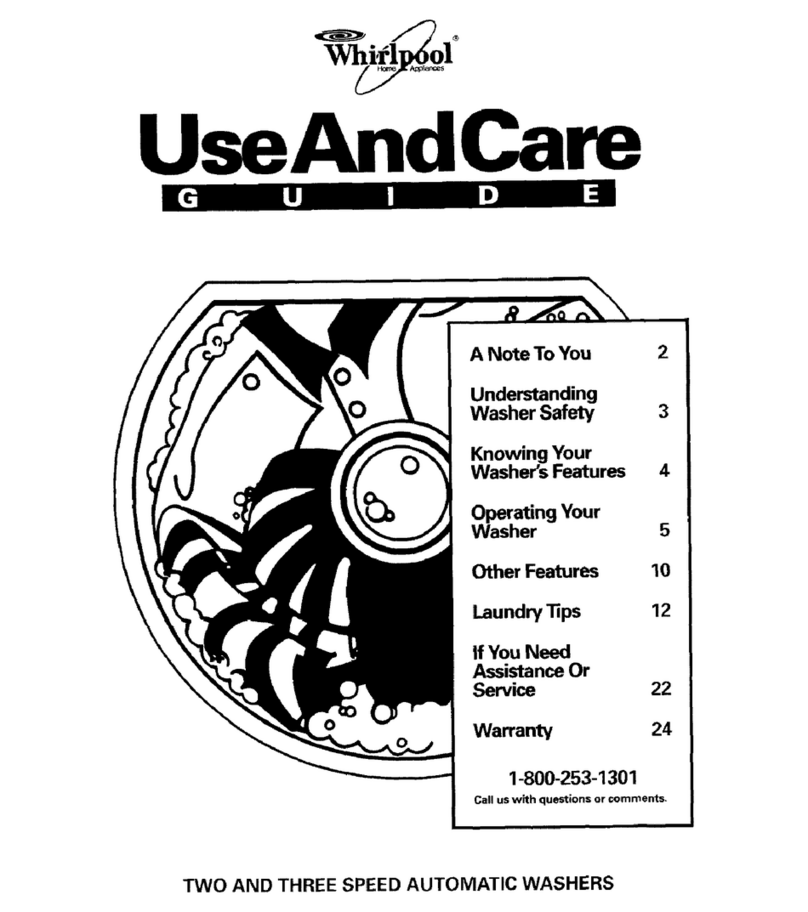 Whirlpool LLR8233BN0 Use and care guide
