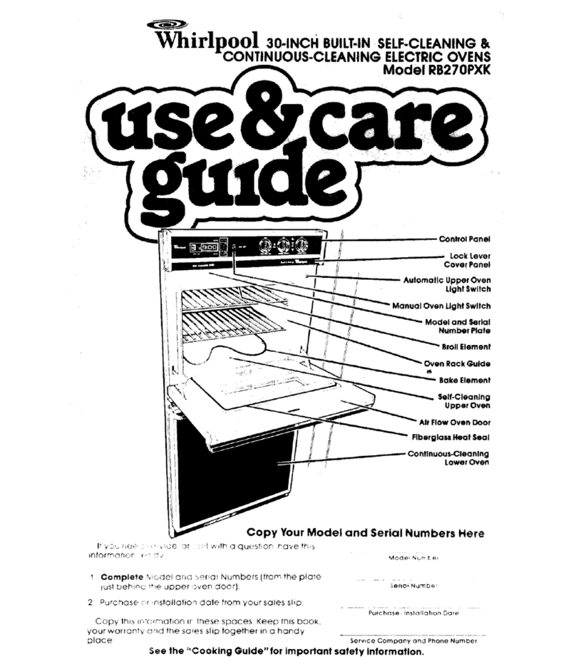Whirlpool RB270PXK3 User manual