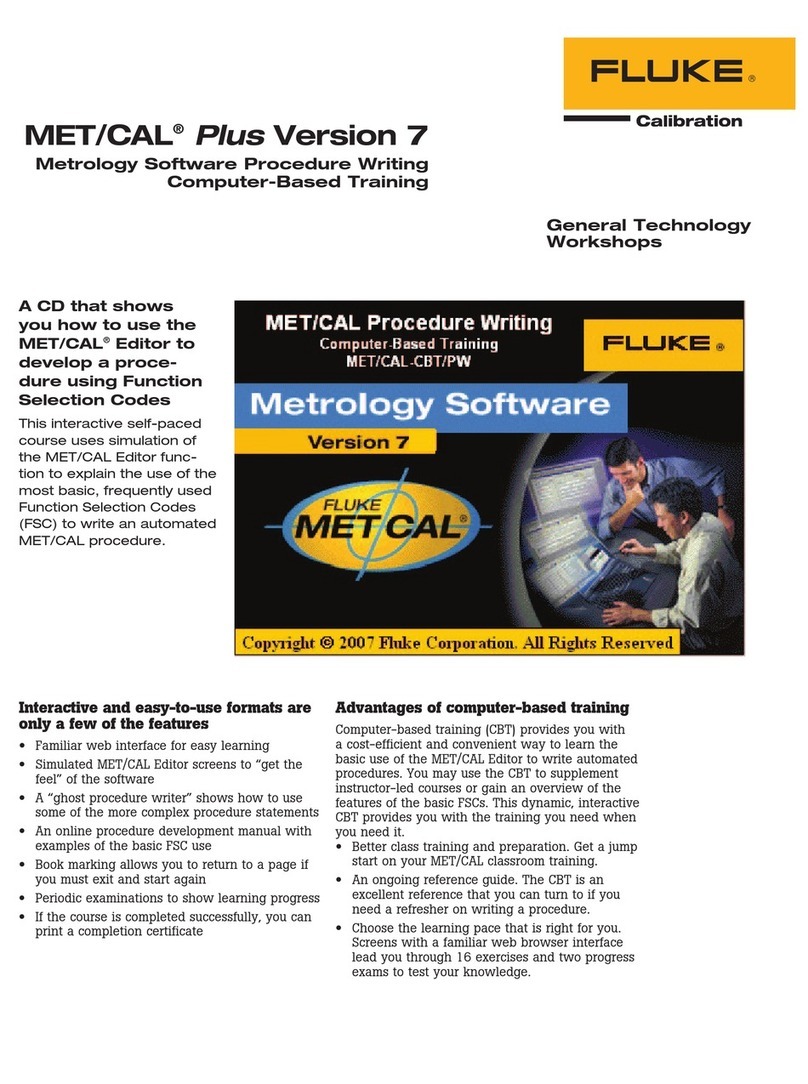 Fluke Calibration MET Plus Version 7 Workshop guide