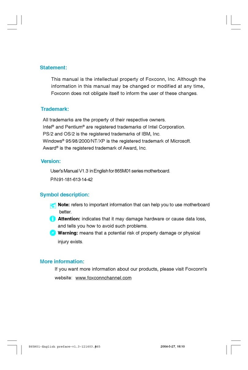 Foxconn 865M01 series user manual