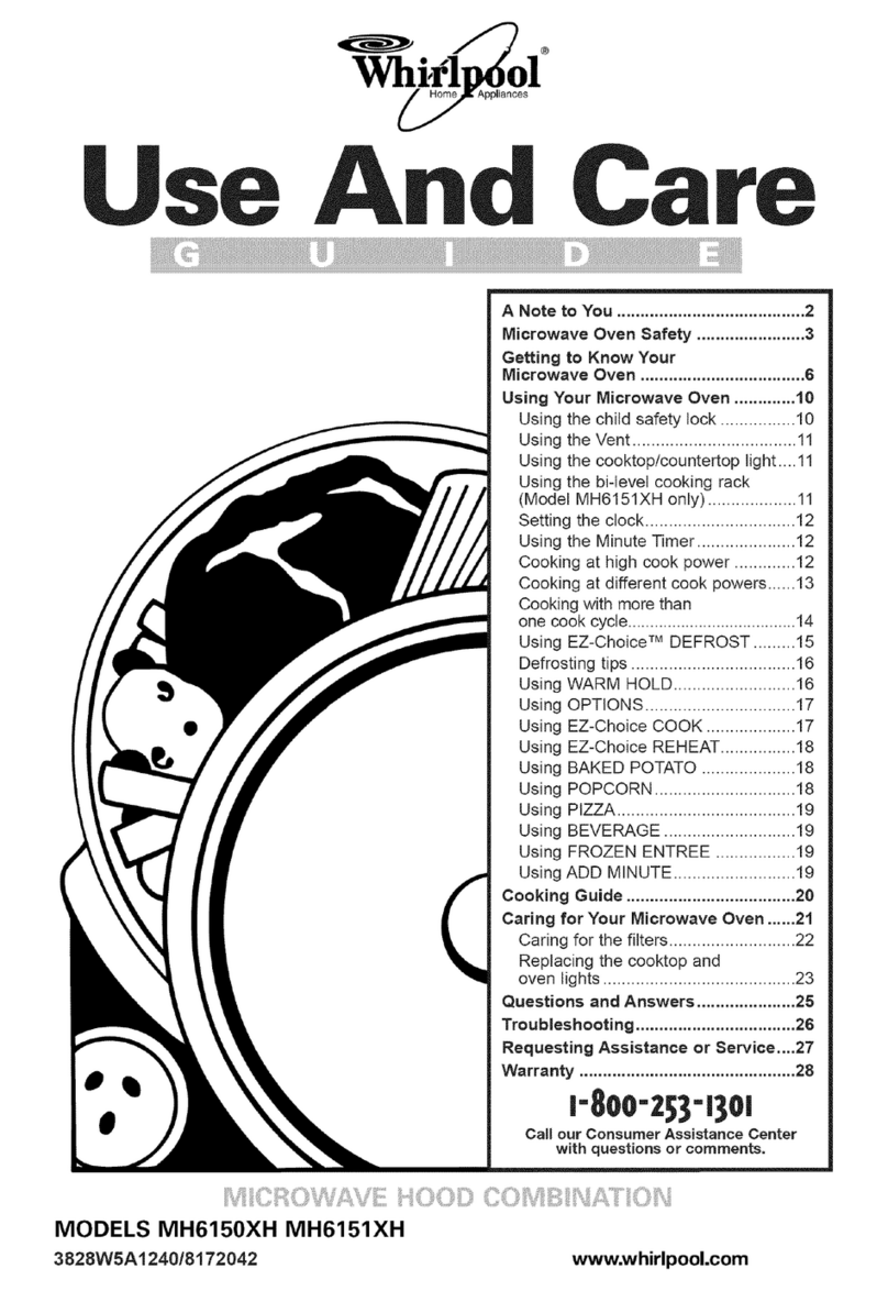 Whirlpool MH6150XHT0 Use and care guide