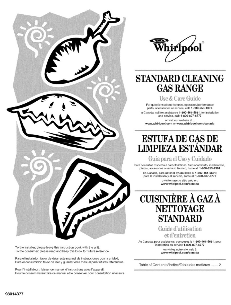 Whirlpool SF315PEMB0 Use & care guide