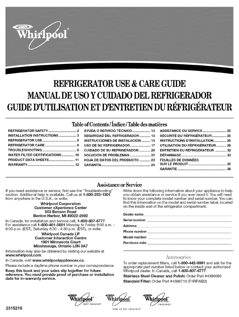 Whirlpool ED2JHGXRQ02 Use & care guide