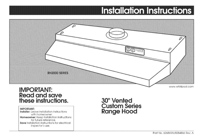 Whirlpool RH2000 Series installation instructions