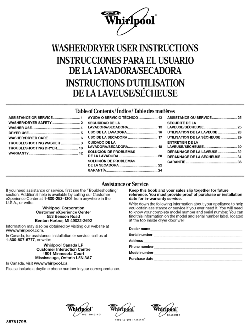 Whirlpool LTE5243DQ7 User manual