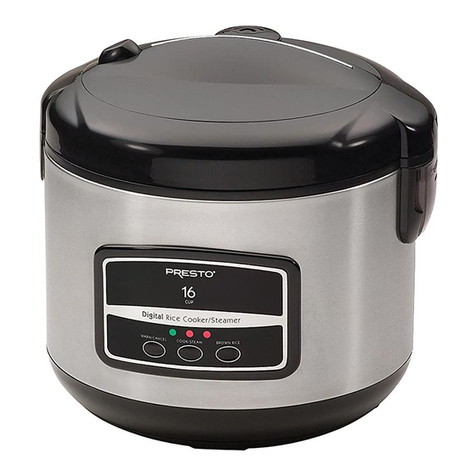Presto Rice Cooker/Steamer User manual
