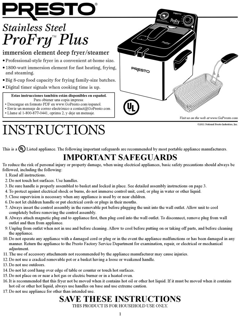 Presto ProFry Plus User manual