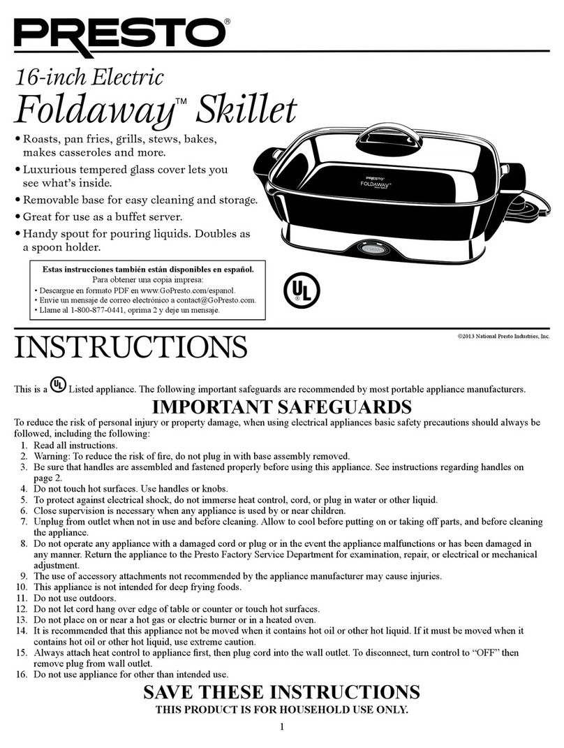 Presto Foldaway 16 instructions Presto Foldaway 16 instructions