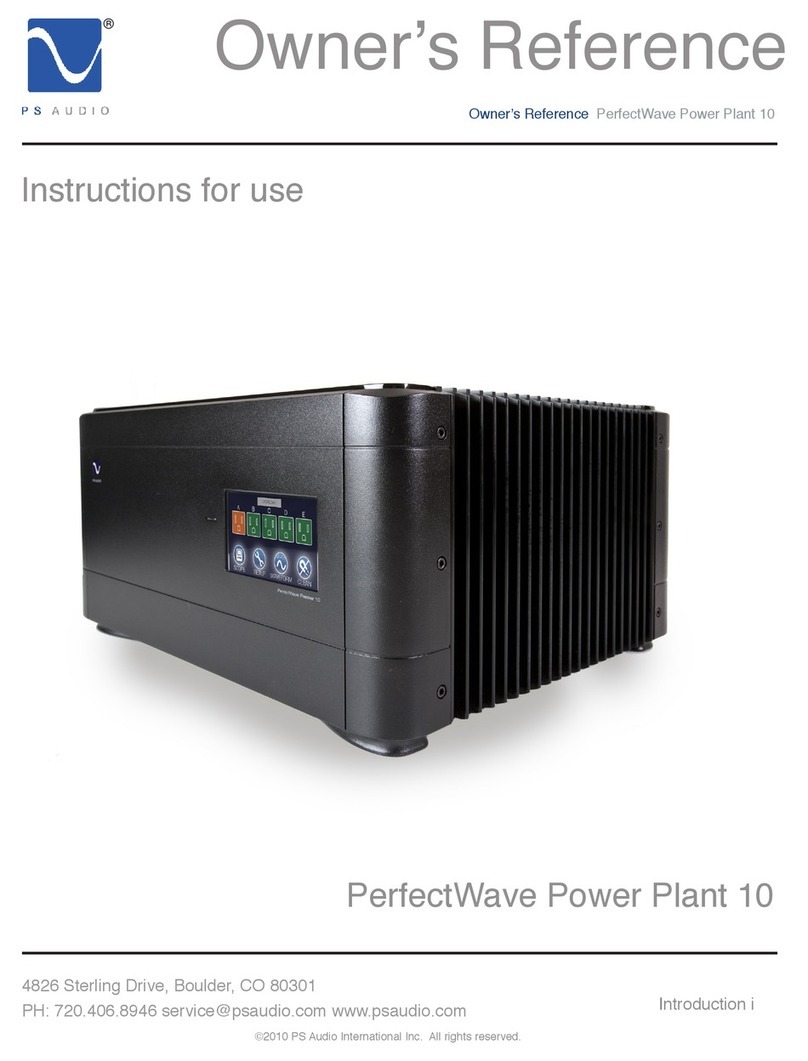 PS Audio PerfectWave Power Plant 10 Quick start guide