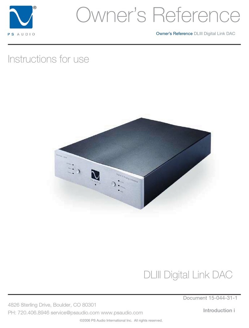 PS Audio DLIII Digital Link DAC Owner's reference
