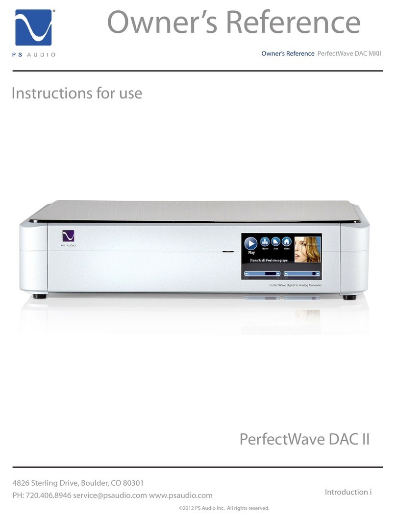 PS Audio PerfectWave DAC MKII Quick start guide