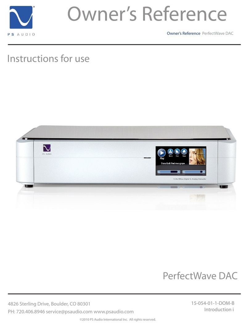 PS Audio PerfectWave Transport Quick start guide