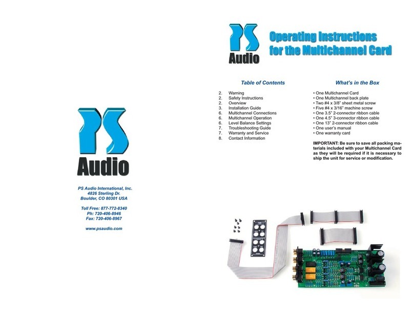PS Audio Multichannel Card manual