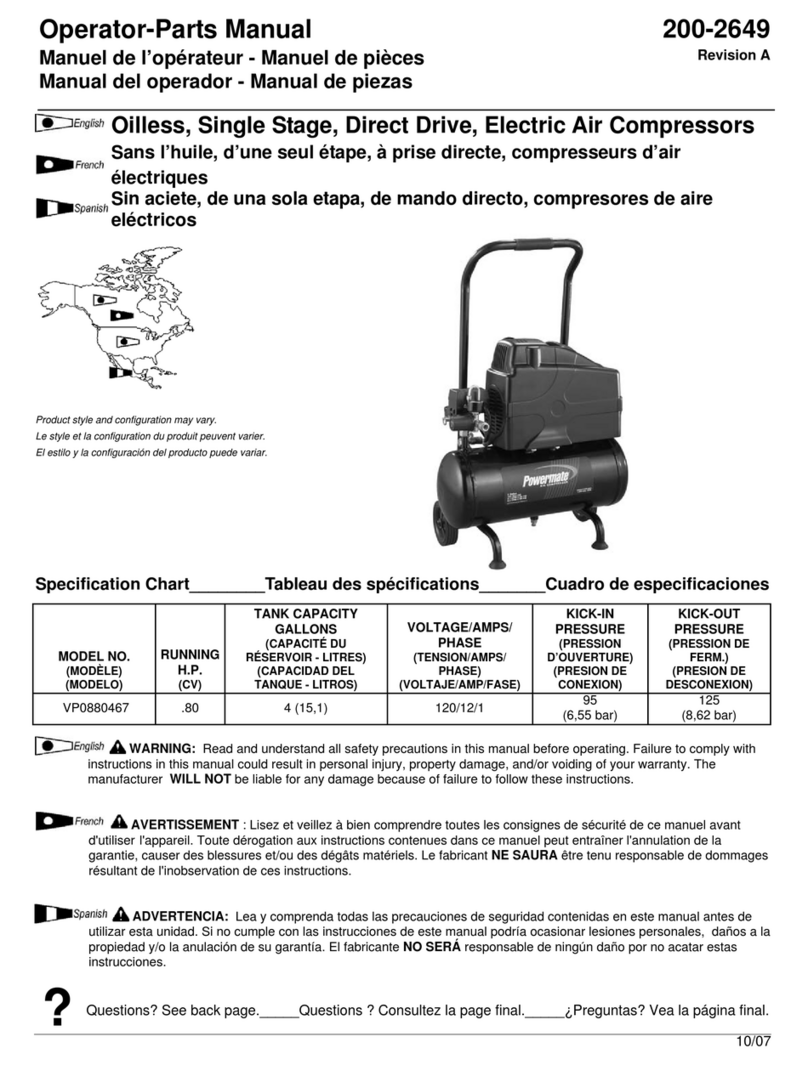 Powermate 200-2649 Operator's & parts manual Powermate 200-2649 Operator's & parts manual